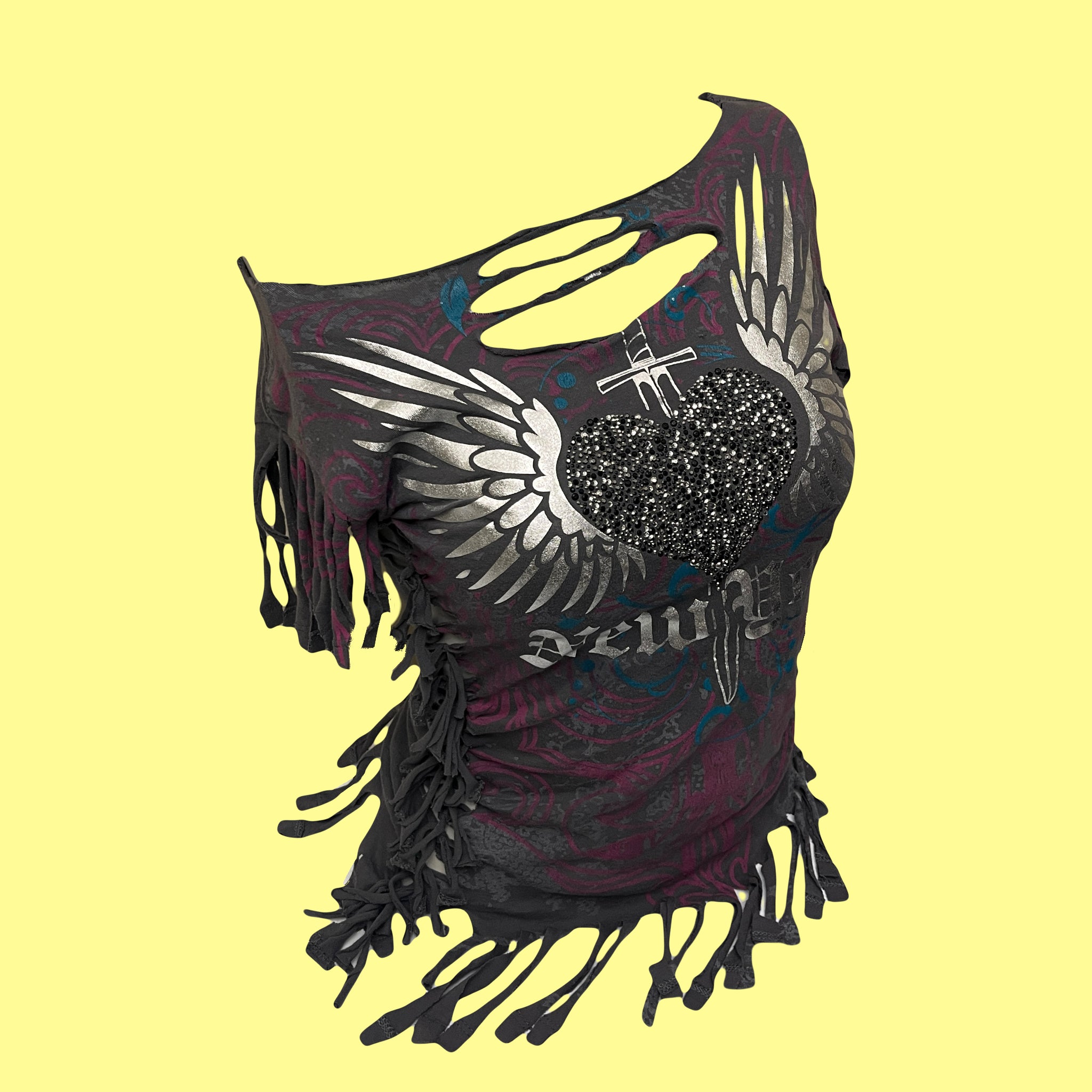 Y2K Graphic Fringe Tee