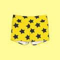 Yellow Star Print Yoga Shorts